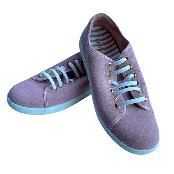 Vionic Sunny Brinley Blush Pink Suede Low Top Athleisure Sneakers Size 11 - Picture 1 of 11